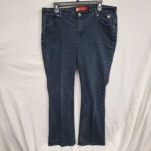 Apple Bottoms Jeans Womens 18 Dark Blue Wash Denim Embellished Pocket Bootcut